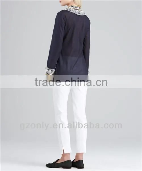 Embroidered Voile Tunic ladies blouse designs