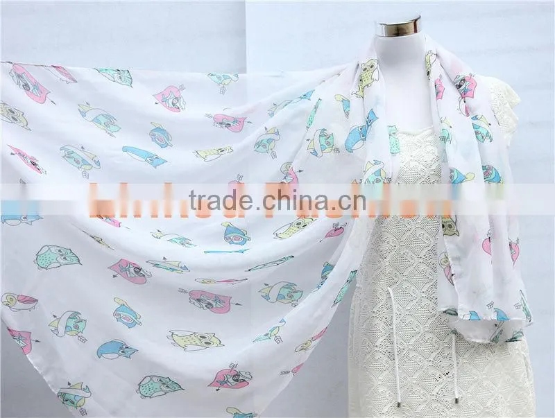 Favorites Compare New Fashion Women Circle Owl Scarf A070321