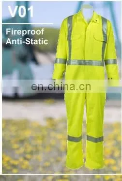 China supplier 100%Cotton fire retardant protective reflective safety clothing wholesale
