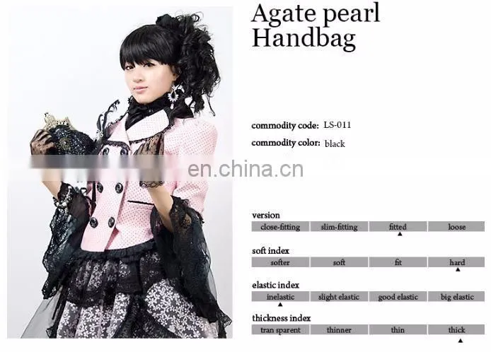 Gothic Lolita Punk Rave black beaded pearl clutch bag LS-011