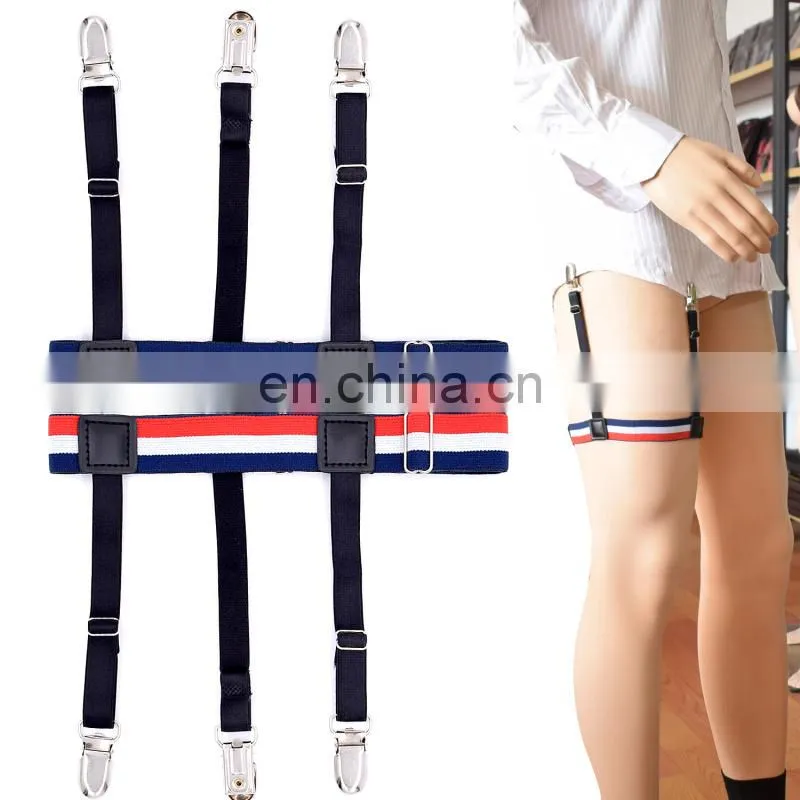 Lastest Design factory Hot sale fashion suspenders garters shirt garters mens shirt stays