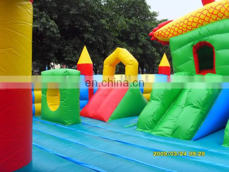 HI Kids Fun City Inflatable Playground Outdoor Gym Playground Equipment Inflatable Fun City