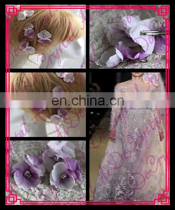 Aidocrystal light purple flower hair clip,handmade hair pins wedding fascinators