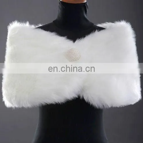 Grace Karin Elegant Design Winter White Faux Fur Wedding Bridal Shawls CL2616
