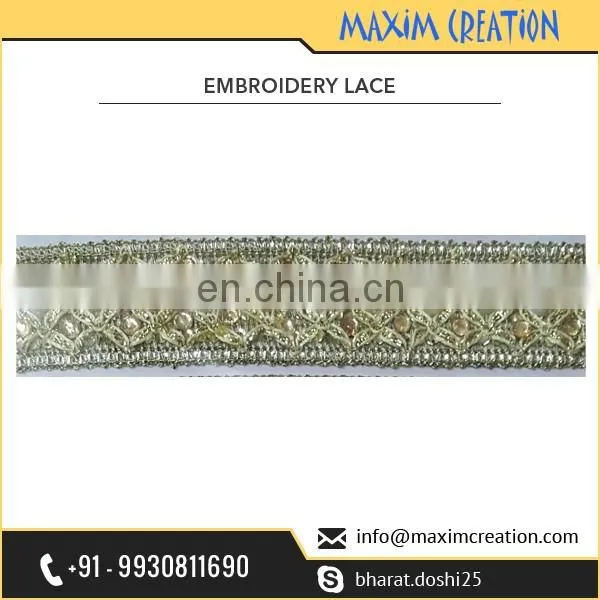Adorable Pattern Pista Green Colour Bead Work Embroidery Jari Lace Available for Sale