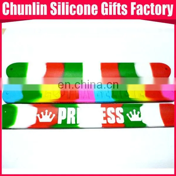 2017 Silicone swirl Slap Bracelet with silk printing