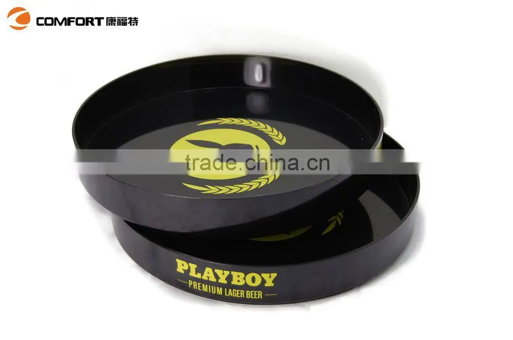 portable use plastic round large snack carrying tray