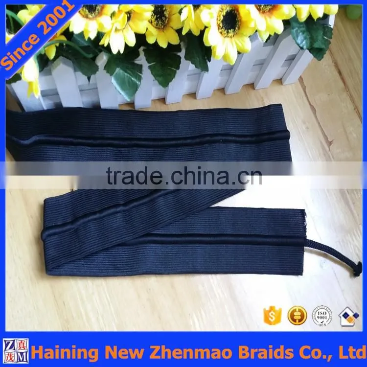 Knitted black draw cord string elastic band for sports wear