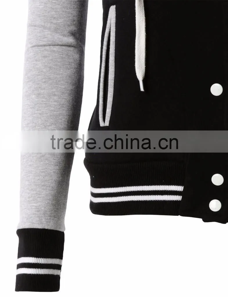 Letterman Varsity Baseball Hoodie Mens Jacket - Removable Hood