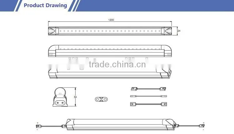 2015 new hot sales 1.2m 12w ce led tube light t5 with 3 years warranty