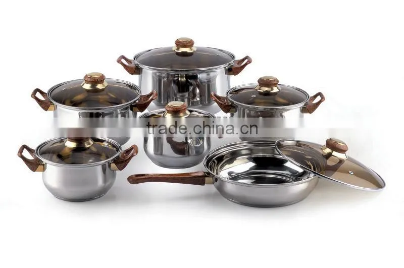 12Pcs Cookware Sets stainless steel pot