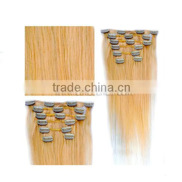 WJ008 220grams remy clip in hair extension 100% human clip in double weft marley braid hair extension