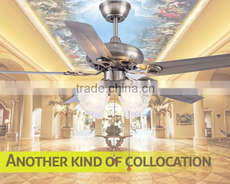Flower Lampshade 4 Lights Decorative Reversible Ceiling Fan