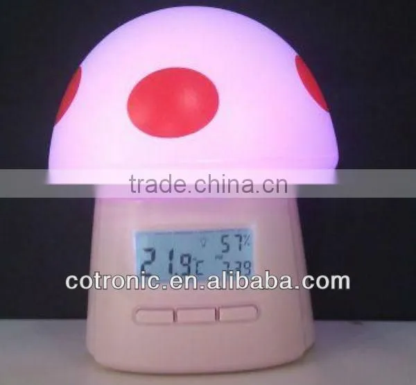CE RoHs approval Digital thermometer-Hygrometer Touch on/off Night light