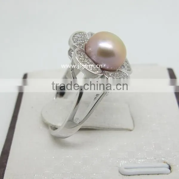 Elegance Pearl Flower 925 Sterling Silver Ring Jewelry For Fashion Party