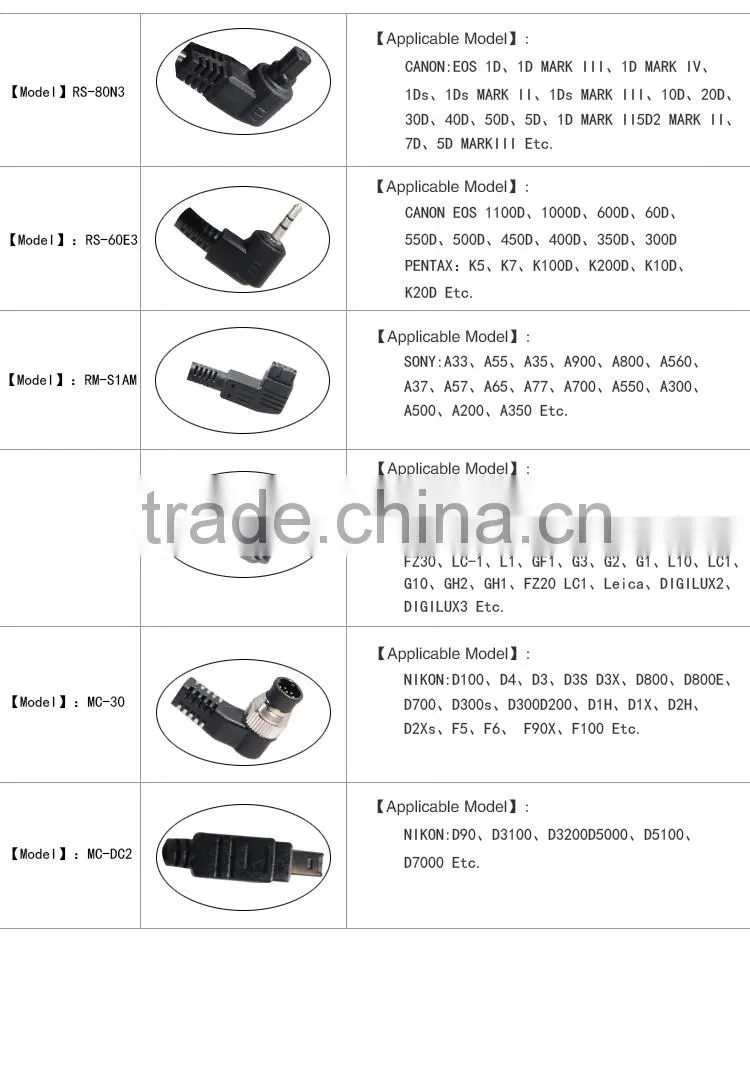 Professional camera equipment remote control for canon eos 5d mark ii