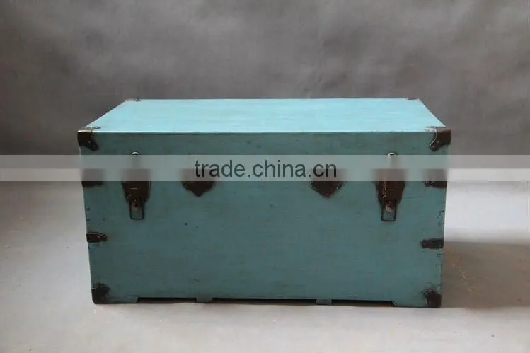 Chinese antique wooden blue storage case