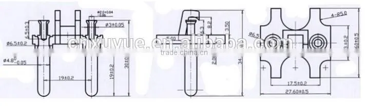 XY-A-002 Holland plug with two Pin Plug insert mark VDE approved