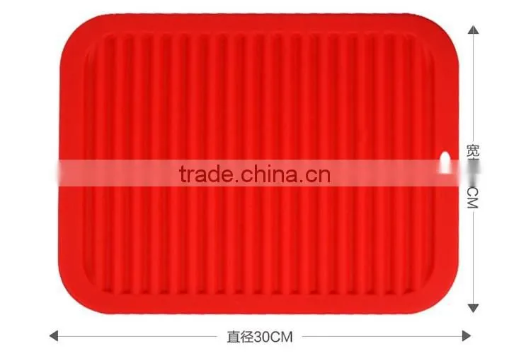 Wholesale Food grade Waterproof, Non-slip, Trivet, Tableware Pad Coasters silicone dish drying mat kitchen dish drying mat