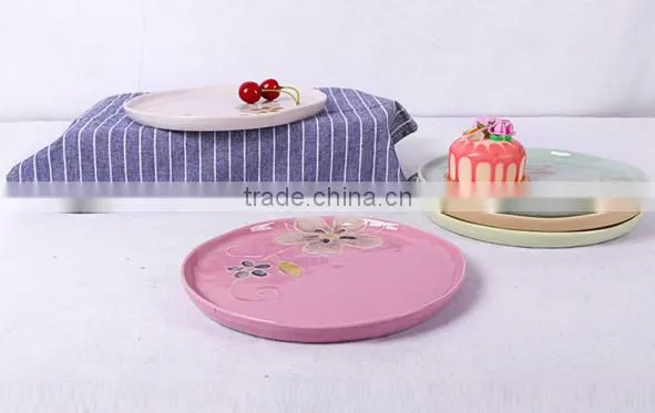 Creative Japanese Korean Flat Ceramic Dinner Plate HY1671902