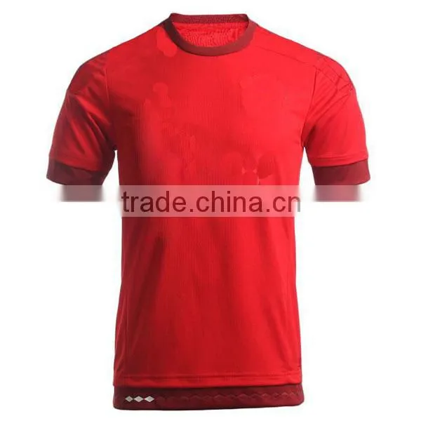 custom red solid color blank soccer jersey