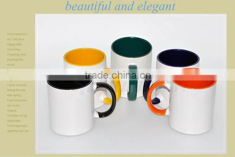 Sunmeta 11oz sublimation mug sublimation mug factory inner handle color mug SKB06