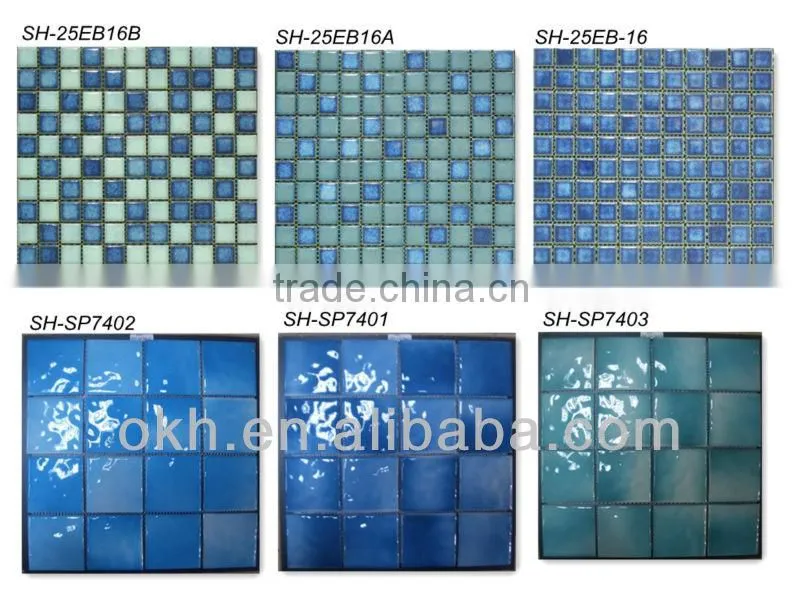 Blue color mosaic tile
