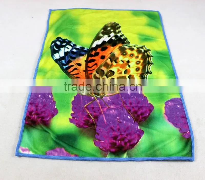 40x60cm 60g microfiber custom tea towel printing with fruit and flower