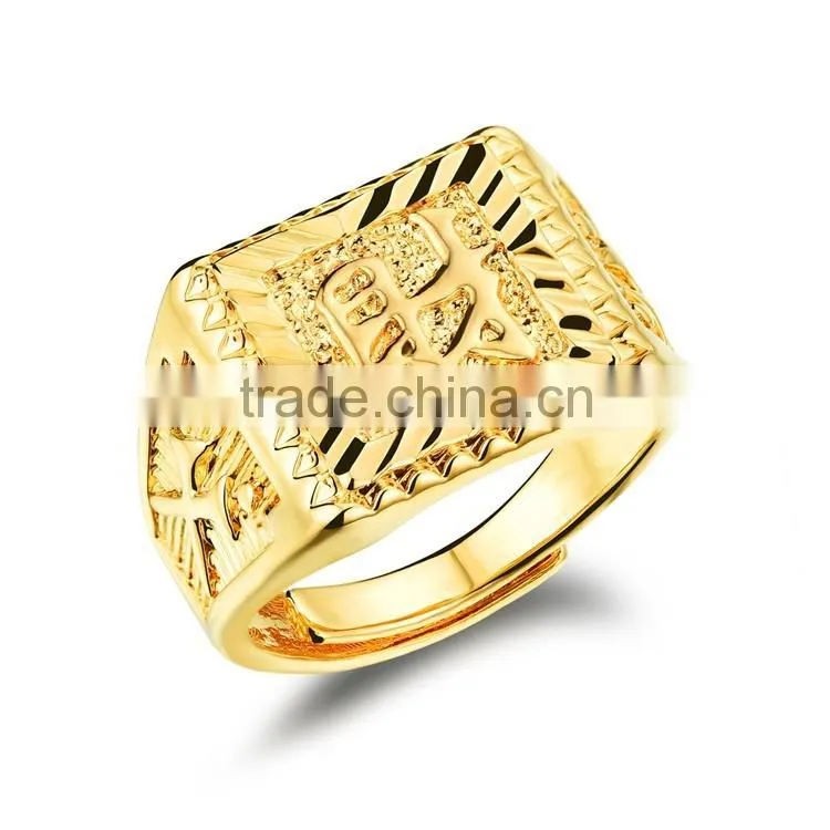 copper men style plated jewellery fake gold ring 18k