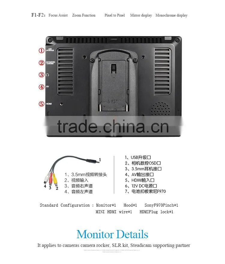 High Precision Wieldy HD IPS 7" Led Monitor