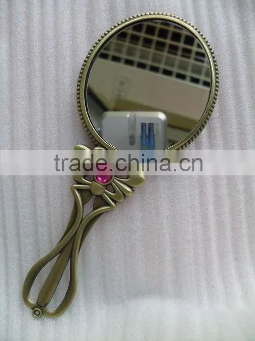 High-end round dual sided compact pocket metal miror with various finishes