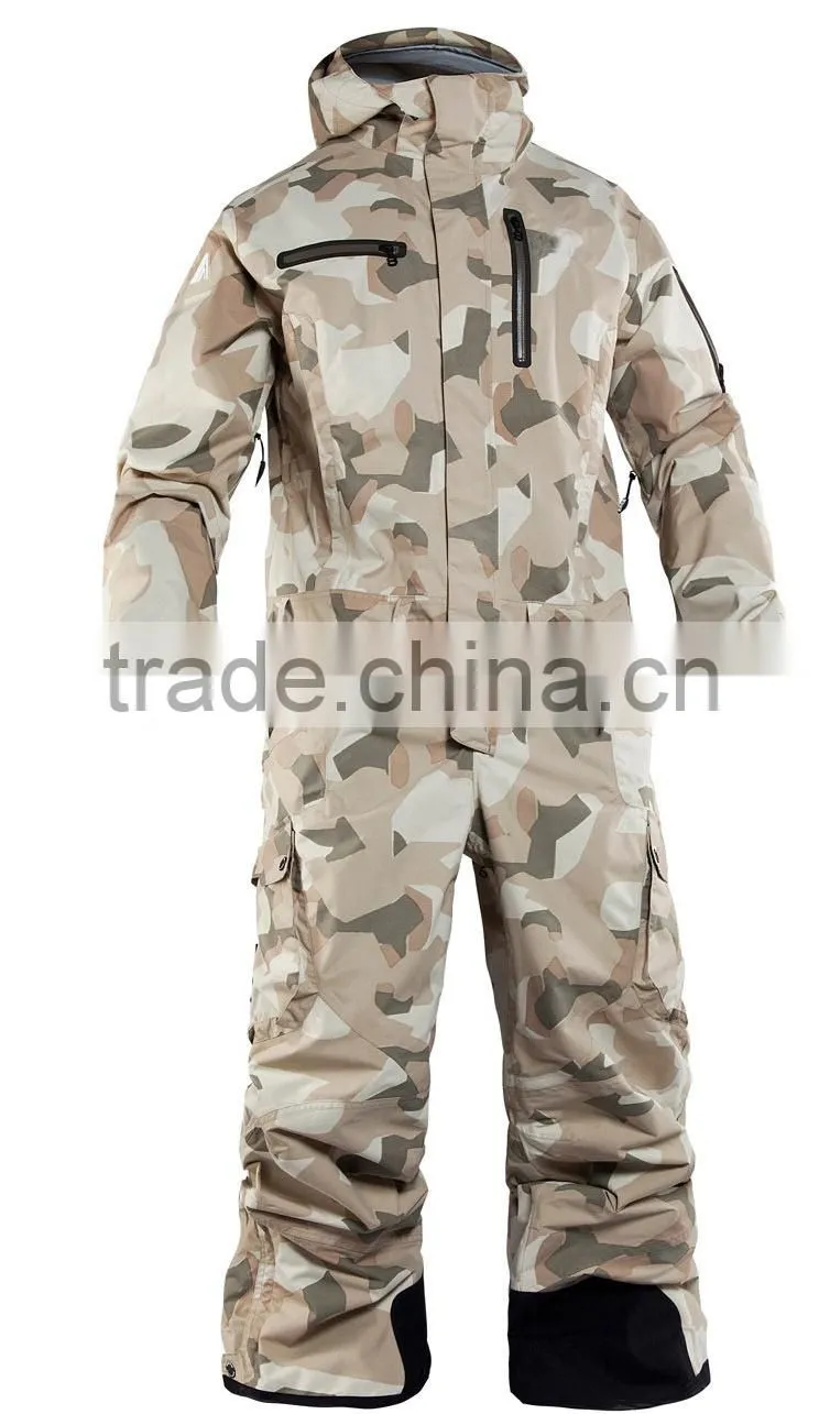Waterproof breathable winter adult nylon one piece ski jumpsuit