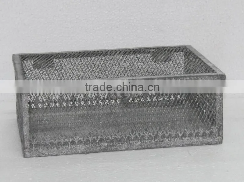 Rectangular handmade industrial storage box