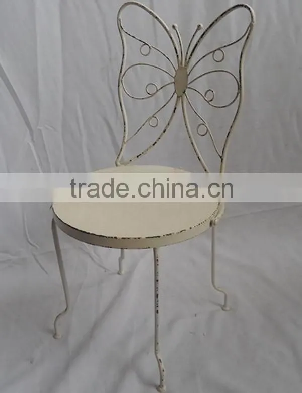 Antique small decorative folding metal child chair