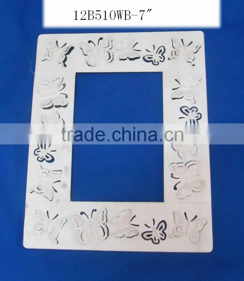 Shabby chic dust white antique hand painted wall mirror