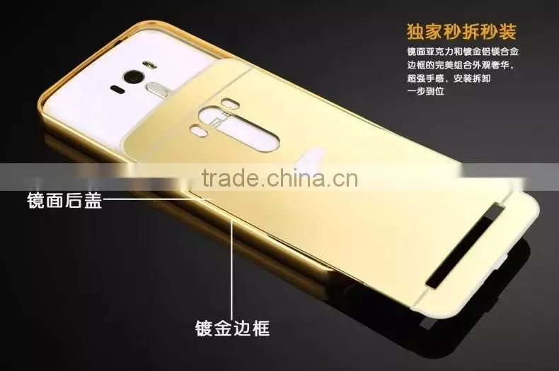 Hot Sale For Asus Zenfone 5 ZE551ML ZE500KL ZE550KL ZD551KL Aluminum Alloy Frame Mirror Acrylic Plastic Back Cover Case