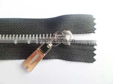 5# metal aluminum zipper fastener close end plated auto lock fancy zipper slider jacket zipper