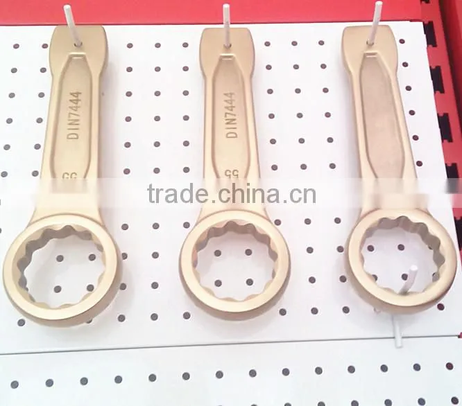 Nonsparking aluminum bronze high quality gold CU alloyDIN744 Striking Open End Wrench,Explosion-proof Slogging Open Spanner