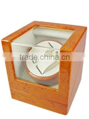 Nice orange custom printing wooden watch winder boxes automatic