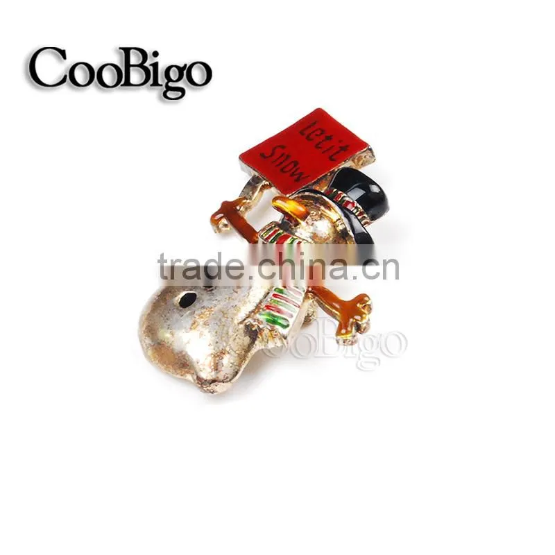 Charming Black Hat Cool Snowman Pin Brooch Christmas Party Gift Promotion Apparel Accessories