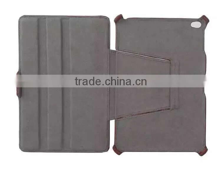 New product in China For Ipad mini4, folio design leather case with stand