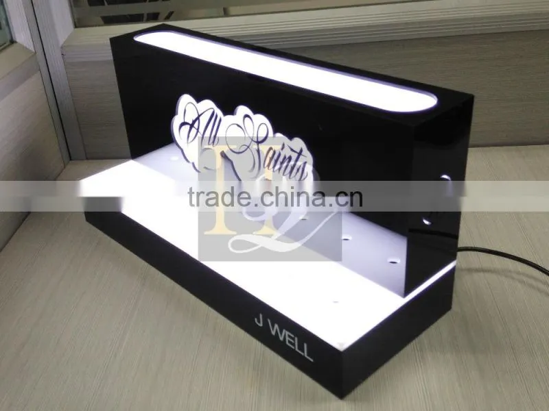 2016 new style illuminated makeup arylic display rack LED acrylic display stand