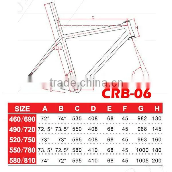 Big man large size carbn road frame for high-end carbon bicycle in rich size 460/490/520/550/580/690/720/750/780/810mm