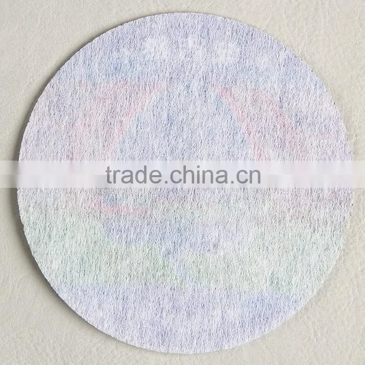 Woven fabric badge with round cut for school children clothing