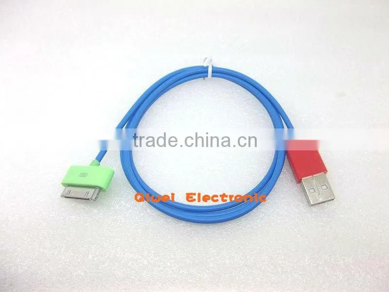 colorful usb data charger cable for iphone/ipad/ipod