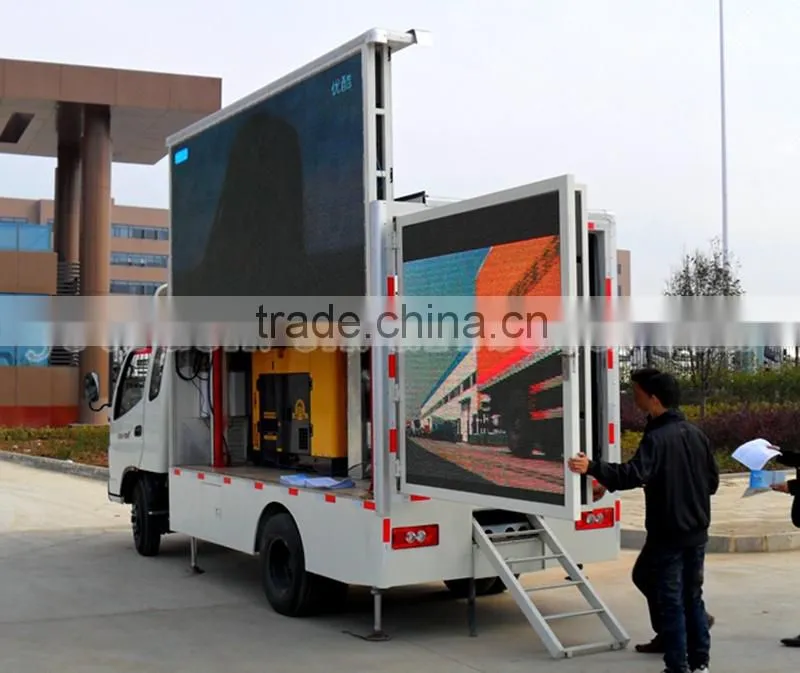 FOTON 4X2 100hp minintype Ad truck,Outdoor mobile advertising LED display screen truck