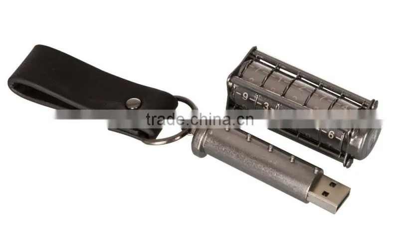 Metal Cylinder Design DaVinci Cryptex Style 128GB USB Flash Drive with 5 Digit Code Secure Pendrive