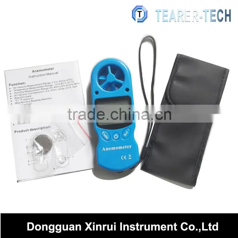 Portable Digital Anemometer Air Velocity Wind Speed Meter Gauge Thermometer LCD TL-300