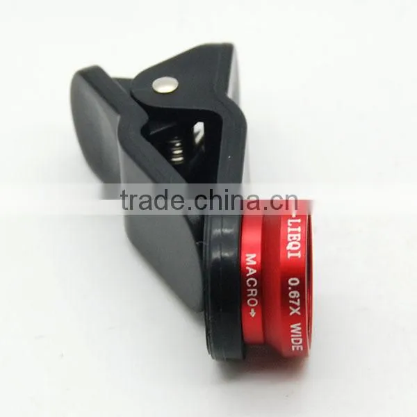 3 in 1 fish eye +macro +wide angle lens for mobile phone