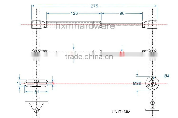 stable quality chinese hot sale gas spring HXM1807